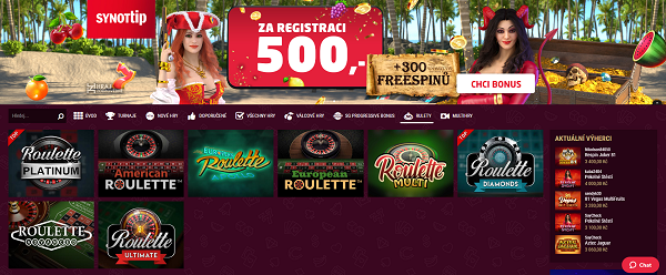 Synottip casino výběr online rulet