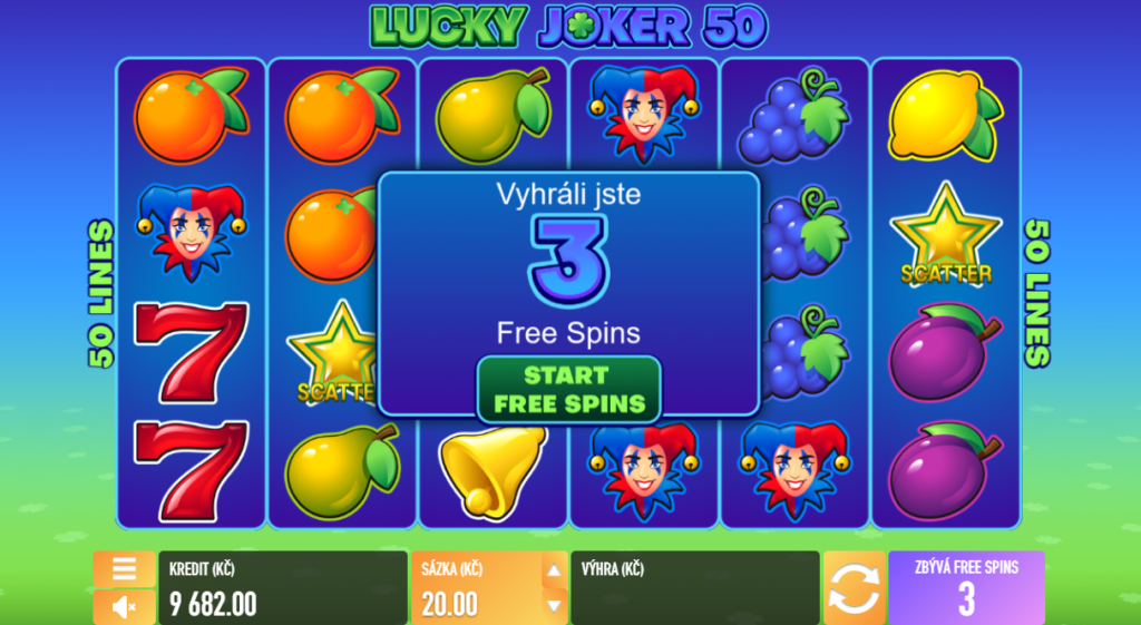 Lucky Joker 50 automat - free spiny